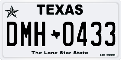 TX license plate DMH0433