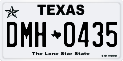 TX license plate DMH0435