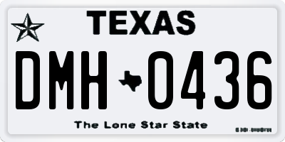 TX license plate DMH0436
