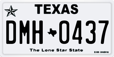 TX license plate DMH0437