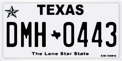 TX license plate DMH0443