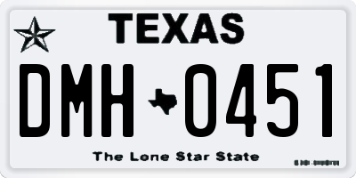 TX license plate DMH0451