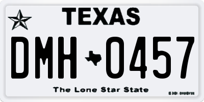 TX license plate DMH0457