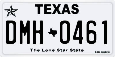 TX license plate DMH0461
