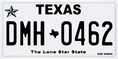 TX license plate DMH0462