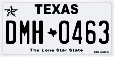 TX license plate DMH0463