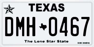 TX license plate DMH0467