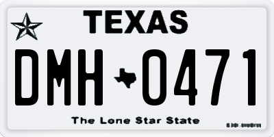 TX license plate DMH0471