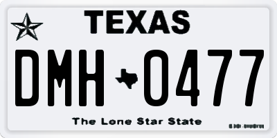 TX license plate DMH0477
