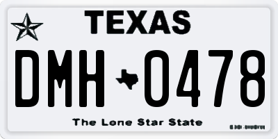TX license plate DMH0478