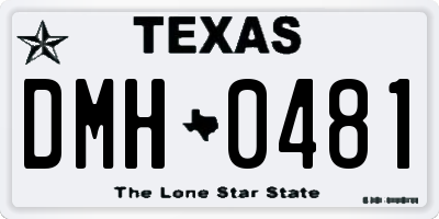 TX license plate DMH0481