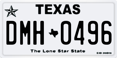 TX license plate DMH0496