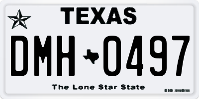 TX license plate DMH0497