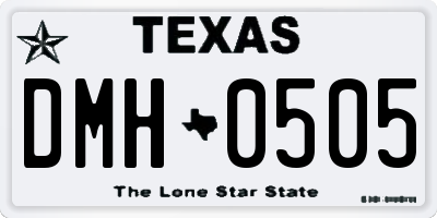TX license plate DMH0505