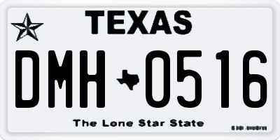 TX license plate DMH0516