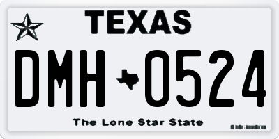 TX license plate DMH0524