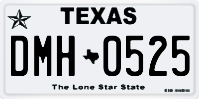 TX license plate DMH0525