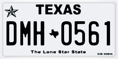 TX license plate DMH0561