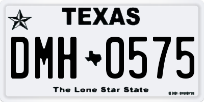 TX license plate DMH0575