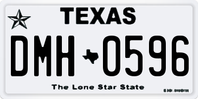 TX license plate DMH0596