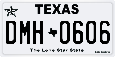 TX license plate DMH0606