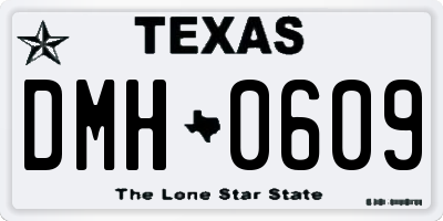 TX license plate DMH0609