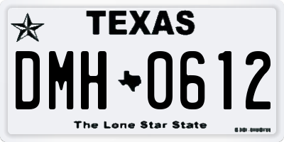 TX license plate DMH0612