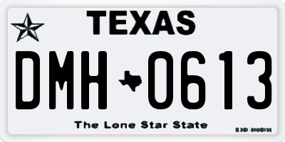 TX license plate DMH0613