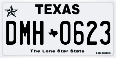 TX license plate DMH0623