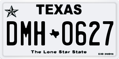 TX license plate DMH0627