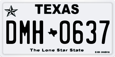 TX license plate DMH0637