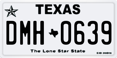 TX license plate DMH0639