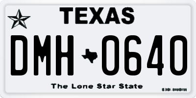 TX license plate DMH0640