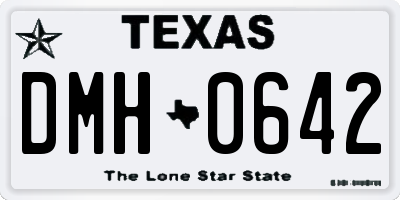 TX license plate DMH0642