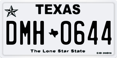 TX license plate DMH0644