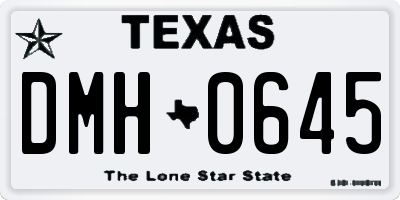 TX license plate DMH0645