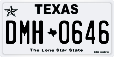 TX license plate DMH0646