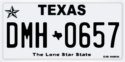 TX license plate DMH0657