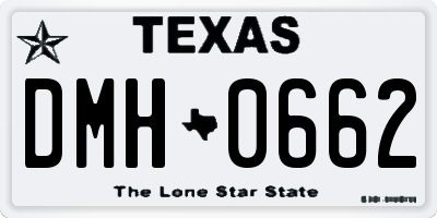 TX license plate DMH0662
