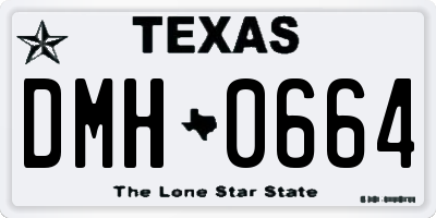 TX license plate DMH0664