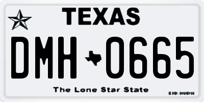 TX license plate DMH0665
