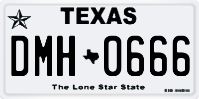 TX license plate DMH0666