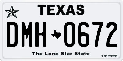 TX license plate DMH0672