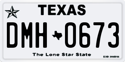 TX license plate DMH0673