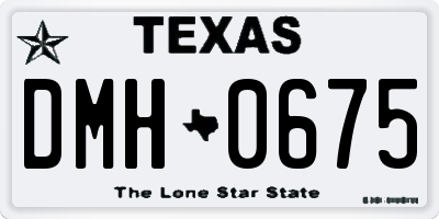 TX license plate DMH0675