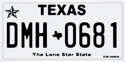 TX license plate DMH0681