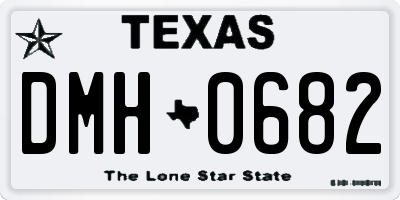 TX license plate DMH0682