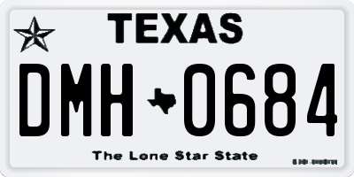 TX license plate DMH0684