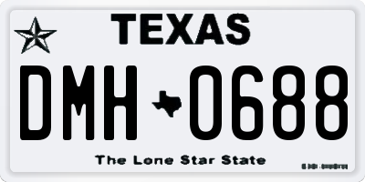 TX license plate DMH0688