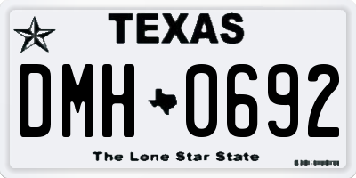 TX license plate DMH0692